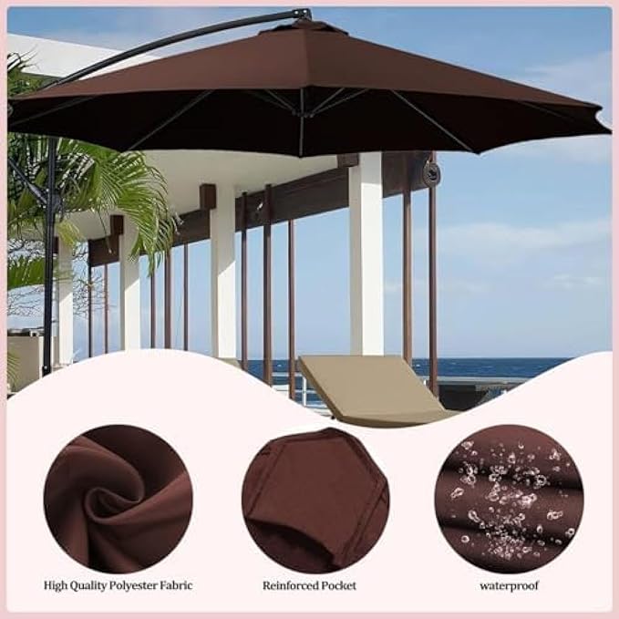 Patio Umbrella Replacement Canopy, 8 Arm Umbrella Replacement Cover, 6.5/7.5/8.2/9/10/11.5/13 Feet, Suitable For Patio