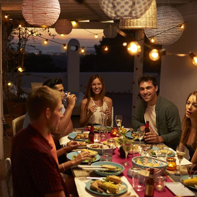 Zuske Outdoor String Lights, 240FT Patio Lights with 124 Shatterproof G40 Globe Bulb(4 Spare), Waterproof Connectable Dimmable LED Hanging Lights for Outside Backyard Porch Balcony Gazebo (120FTx2)