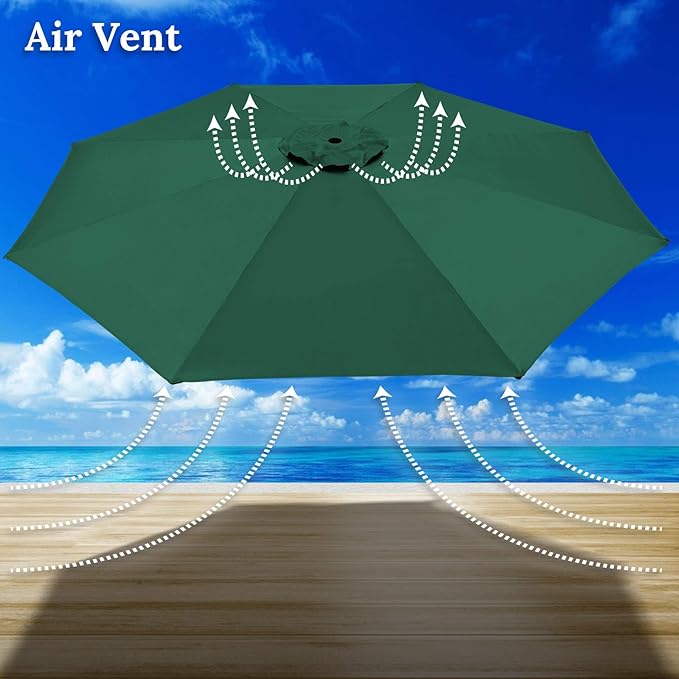 YardGrow 13ft 8 Ribs Umbrella Canopy Replacement for Patio Umbrella, Canopy ONLY, Frame NOT Included