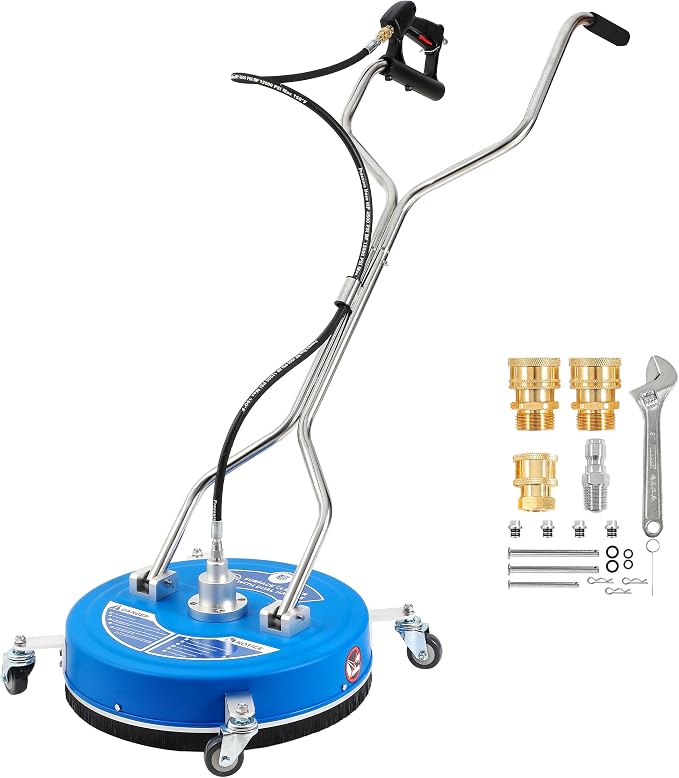 RIDGE WASHER 20’’ Pressure Washer Surface Cleaner, 4500 PSI Surface Cleaner with Dual Handle, Power Washer Surface Cleaner Attachment with Wheels for Cleaning Driveways, Sidewalks, Patios
