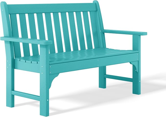 WestinTrends Malibu 3-Piece HDPE Outdoor Patio Furniture Couch and Coffee Table Set, Turquoise