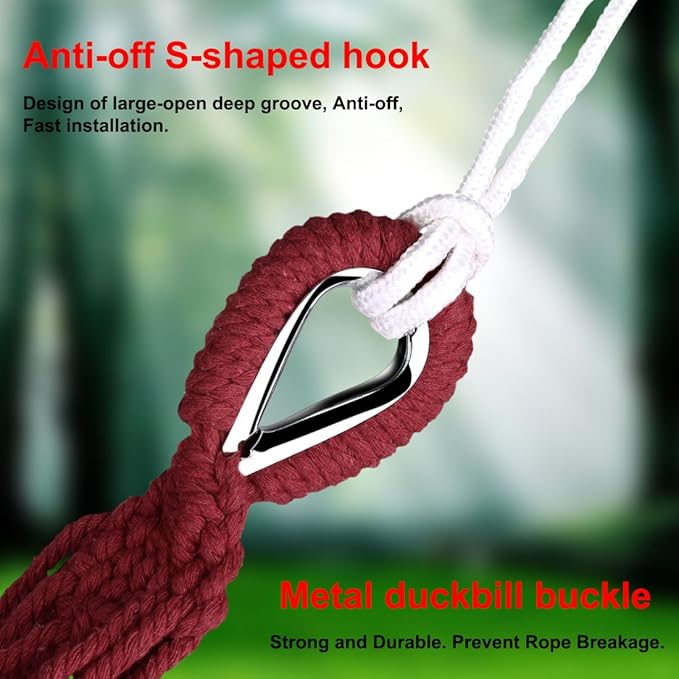 Ruilogod Single/Double Hammock Portable Swing Hanging Bed for Backyard, Park, Outdoor and Indoor Use, Free Carrying Bag Included Red 200cm x 150cm Combo A (id: 97c dab cdd EDA 7cb