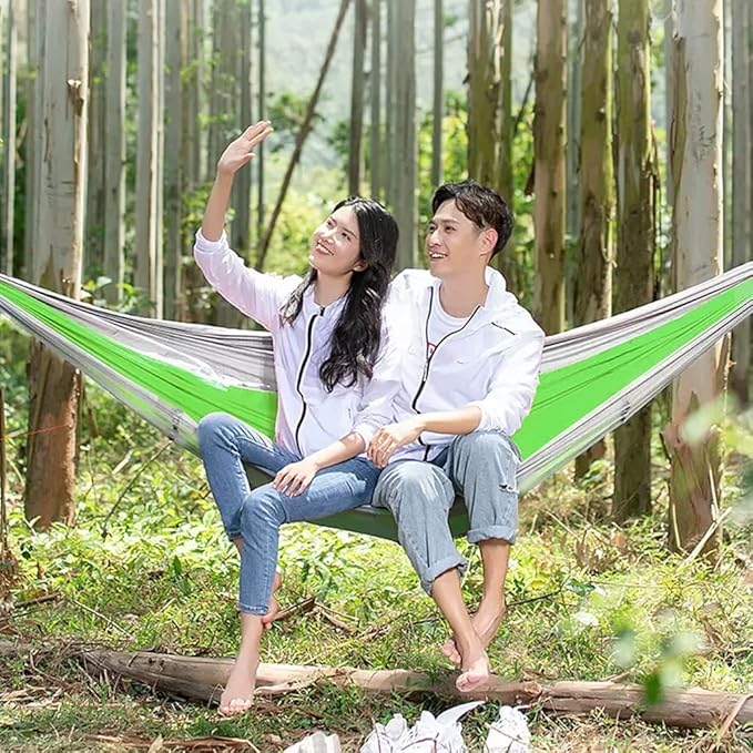 Outdoor Hammock Anti-Rollover Travel Camping Portable Hammock Hanging Chair Outdoor Portable Camping Travel Equipment (Color : Green-a, Size : 260 * 140cm)
