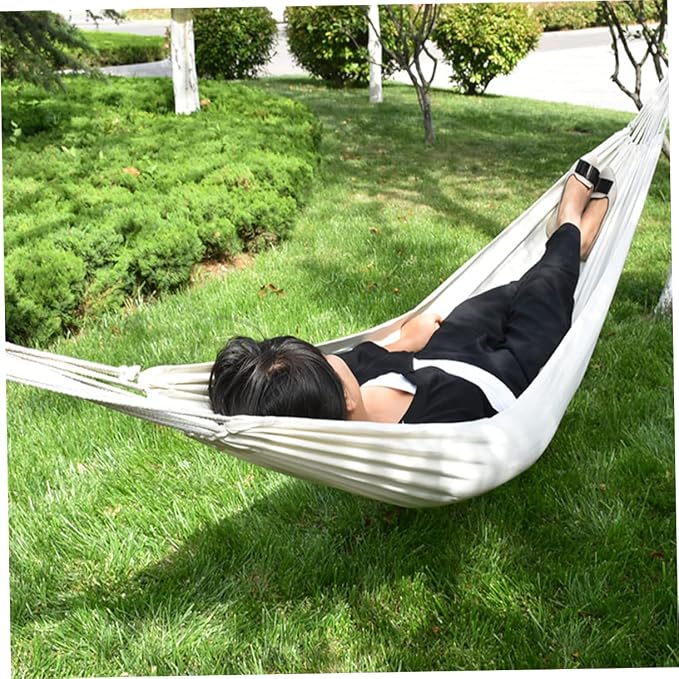 Outdoor Hammock Swing Chair Canvas Hammock Strong Rope for Camping Patio