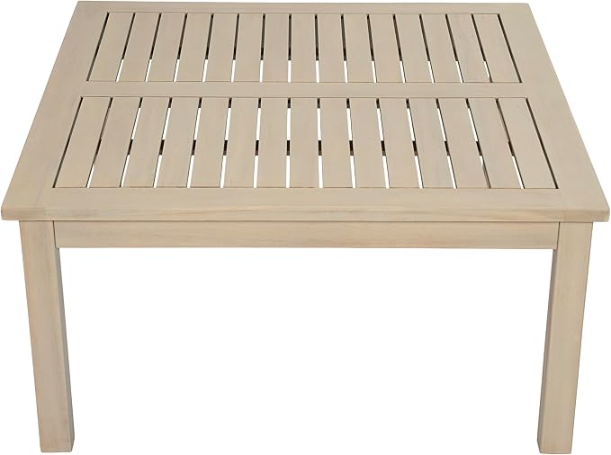 Christopher Knight Home Alex Acacia Wood Outdoor Patio Furniture Set for 6, Patio Sofa Set with Cushions, Patio Conversation Set with Sectional Sofa+Club Chairs and Coffee Table, Light White+Sand