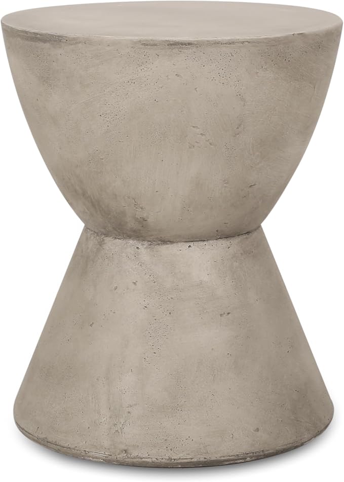 15.25" MGO Side Table for Indoor and Outdoor,Light Grey