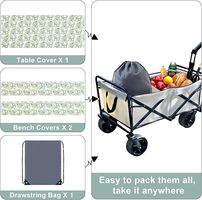 misaya Picnic Table Cover with Bench Cover, Waterproof Elastic Fitted Tablecloth for 6 Foot Tables, Rectangle Washable Polyester Tablecloths for Picnic, Camping, Outdoor (Paisley Flower, 30" x 72")