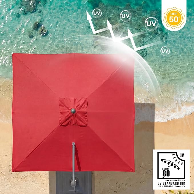 COWVIE Umbrella Canopy Replacement for 8 Ribs Patio Umbrella, Outdoor Table Parasol Replacement for Yard, Canopy Only