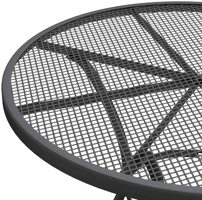 5 Piece Patio Dining Set Expanded Metal Mesh Anthracite | E-Coating Finish, Weather-Proof, 7-Position Adjustable Backrest, Folding Chairs