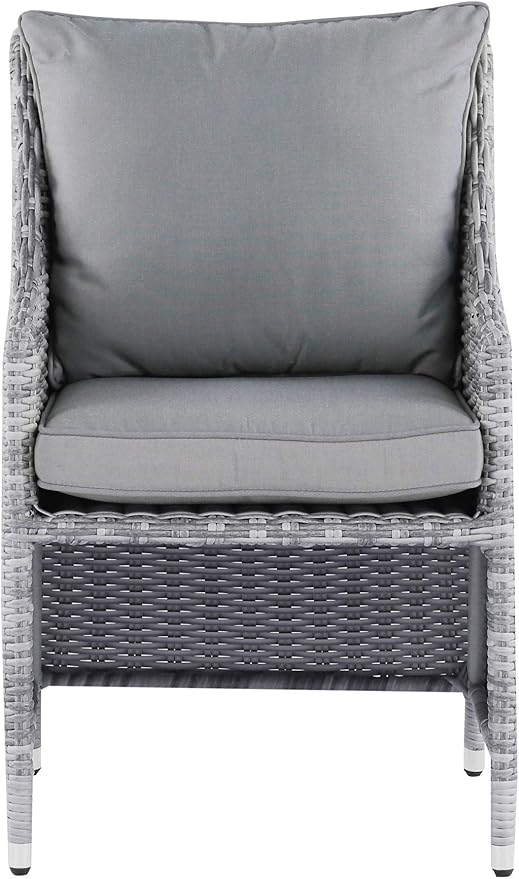 Elle Decor Vallauris Patio Outdoor Furniture Collection, Premium All Weather Wicker, 5 Piece Non-Reclining Set, Gray