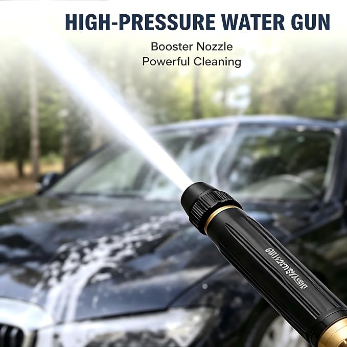 Home High-Pressure Car Wash Water Gun with Booster Nozzle, Suitable for Car Washing, Plant and Vegetable Watering