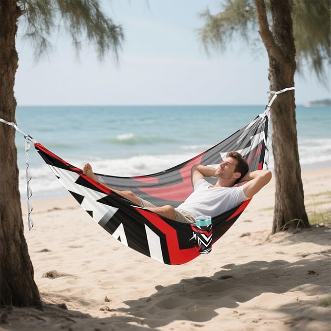 Abstract Lightning Hammocks with Tree Straps Swing Hammock for Indoor Outdoor Patio