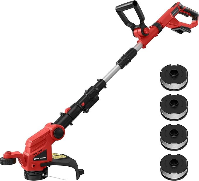 12" Electric Weed Wacker (No Battery) Compatible with Milwaukee18V Battery, Automatic Line Feed Weed Eater Battery Powered, Cordless String Trimmer with 4 Line Spools for Lawn, Garden