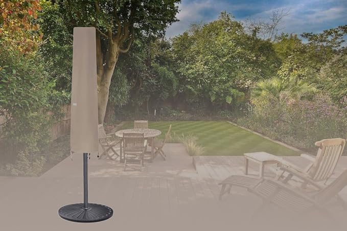 Patio Umbrella Cover for 6ft to 9ft Patio Umbrellas, Waterproof and Durable Market Umbrella Cover with Zipper and Rod
