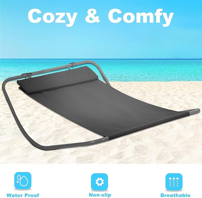 Rocking Sun Lounger for Extra Wide Single, Swimming Pool Bed, Chaise Lounge cot - Lightweight,Portable, Waterproof for Beach Camping Pool Backyard Garden (38")