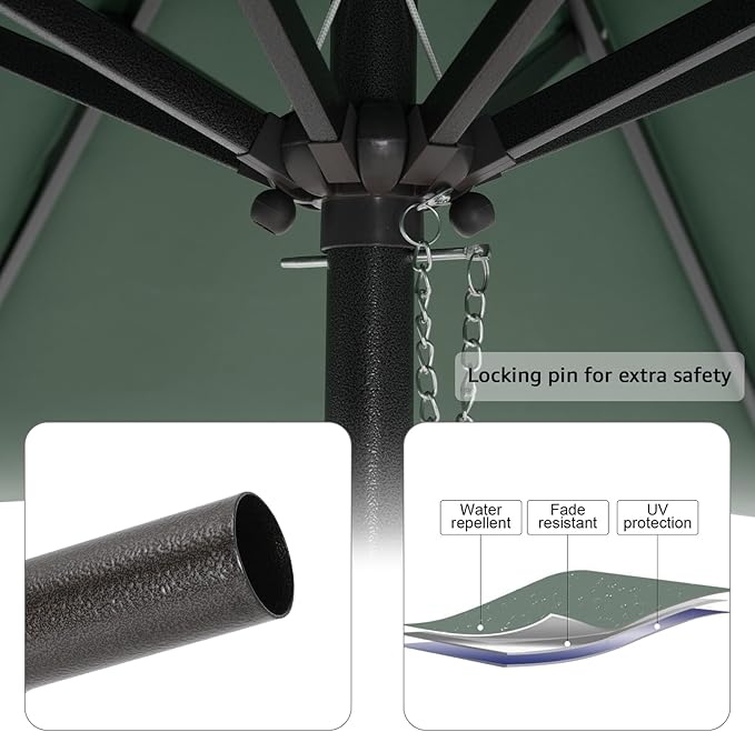 COBANA 6.6 x 9.8ft Rectangular Patio Umbrella, Outdoor Table Market Umbrella with Push Button Tilt/Crank,Patio Umbrella Rectangular for Backyard, Garden