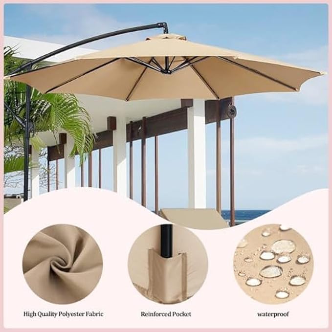 Patio Umbrella Replacement Canopy, 8 Arm Umbrella Replacement Cover, 6.5/7.5/8.2/9/10/11.5/13 Feet, Suitable For Patio