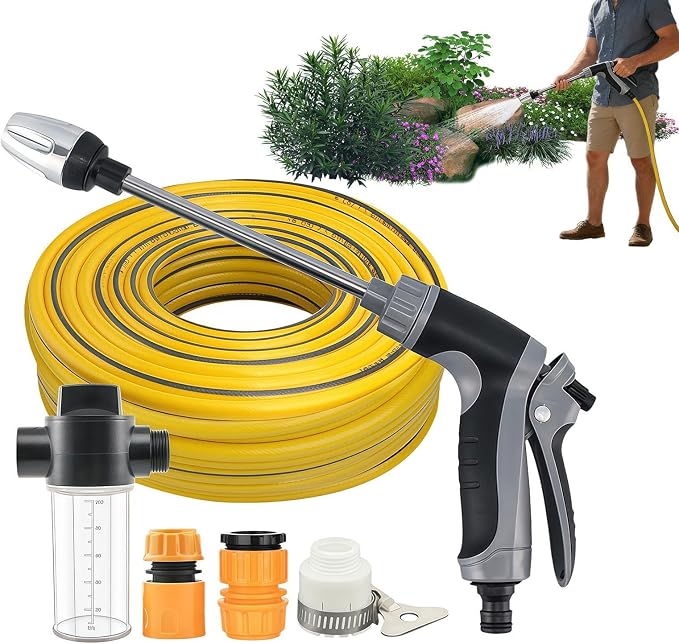 Cordless Pressure Washer, Portable Pressure Washer Guns with Adjustable Power Hose, Cordless Power Washers with 2 Mode Spray Nozzle, for Car, Patio, Porch, Sidewalk, Pathway, Driveway, Flower