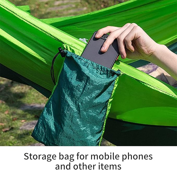 NOBRIM Camping Hammock Large Portable Hammock Accessories Swing with 2 Tree Strap 2-3 People Nylon Parachute Hammock for Outdoor Leisure