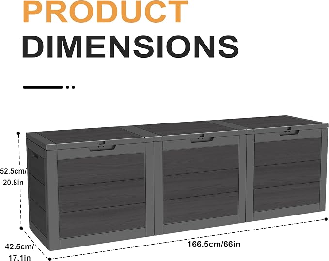 35 Gallon Outdoor Storage Box, Waterproof Deck Box with Lockable Lid & Heavy-Duty Base, All-Weather Nylon Patio Furniture Cover for Pool Toys, Cushions, Multi-Purpose Outdoor Use