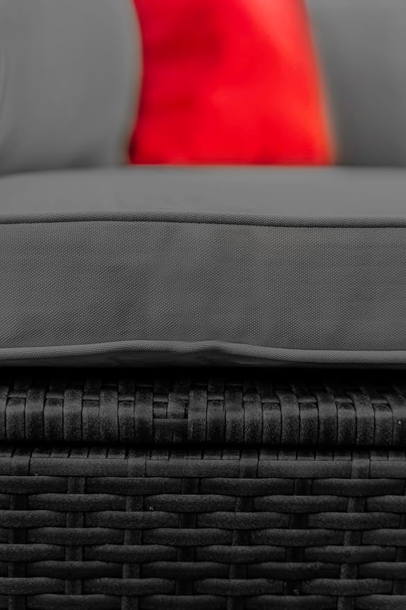 Nestl Outdoor Patio Furniture Sectional, Black Base/Charcoal Grey Cushions