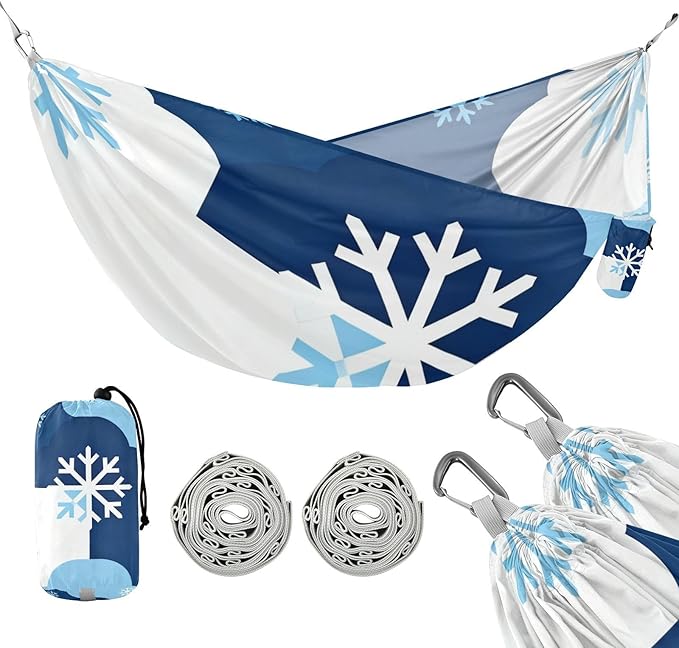 Snowflake Camping Hammocks with Hanging Rope Hammock for Outside Essentials