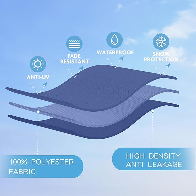 GREEN PARTY 15 ft Rectangular Patio Umbrella with Base Included, Large Double-Sided Outdoor Table Umbrella with Crank, 1.9" Pole UPF 50+ UV Resistant for Pool Deck Backyard Garden, Haze Blue