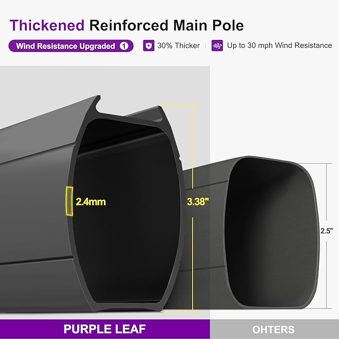 PURPLE LEAF 10' x 13' Cantilever Patio Umbrella Outdoor Umbrella with 330lbs Base Large Rectangular Windproof Offset Umbrella for Pool Deck Garden, Sand Dune