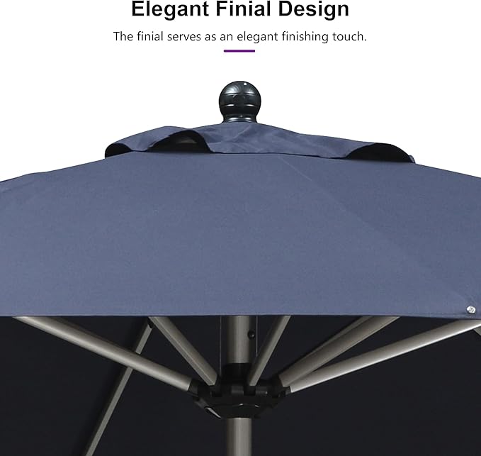 PURPLE LEAF 10' x 10' Square Patio Umbrella, Alumimum Outdoor Market Umbrella with 3 Year Fade Resistant, Pool Umbrella for Deck Garden, Patio, or Poolside, Lawn
