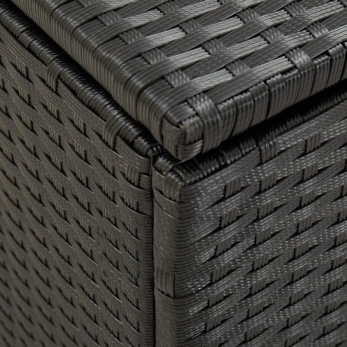ZEYUAN Patio Storage Box Deck Storage Box Outdoor Storage Cabinet Waterproof Storage Containers Storage Outdoor Poly Rattan 39.3"x19.6"x19.6" Black