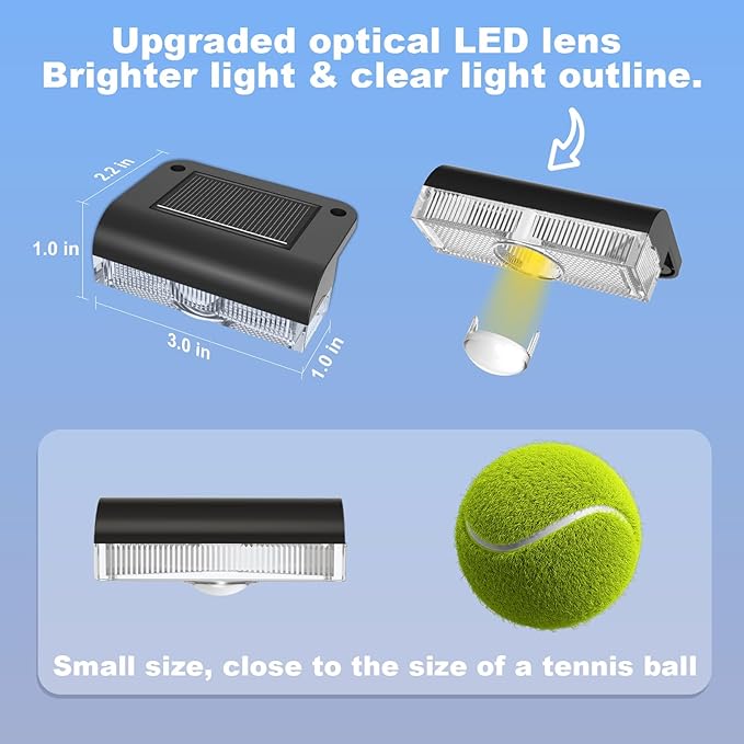 AGOTD Solar Fence Lights Outdoor, 16 Pack Fence Light Solar Powered, Deck Lights Waterproof Led for Garden, Backyard, Patio, Pathway, Railing, Pool, Stairs, Step, Warm White