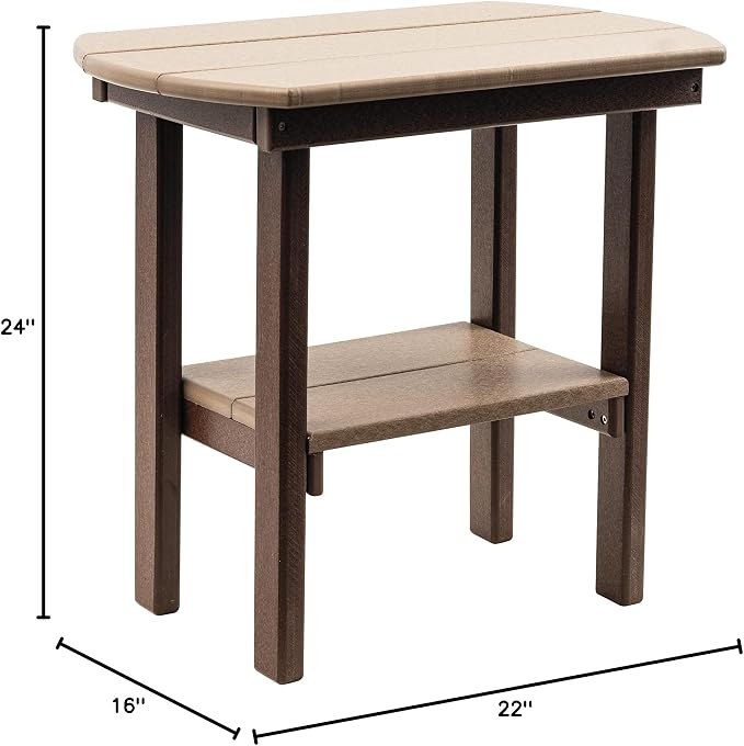 Amish Crafted Poly Oval End Table (Weatherwood on Tudor Brown)