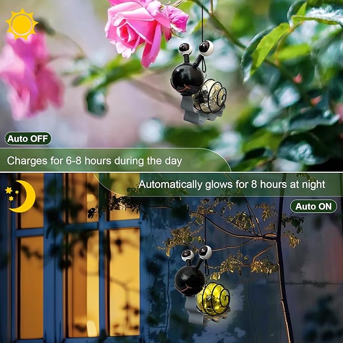 EVOLUX Solar Outdoor Snail Lights for Garden - Outdoor Statues Figurine Lights for Lawn, Patio, Balcony, Yard Ornament Cut Housewarming Gifts(1 pc)