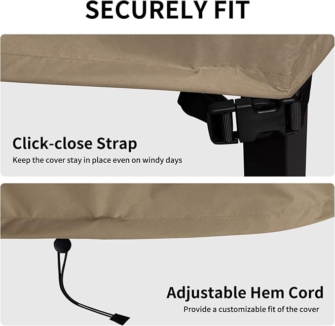 Easy-Going Waterproof Outdoor Swivel Chair Cover UV Resistant Patio Chair Cover Weatherproof Lawn Outdoor Furniture Cover with Tape Sealed Seam (2 Pack-33Wx35Dx38.5H inch, Camel)
