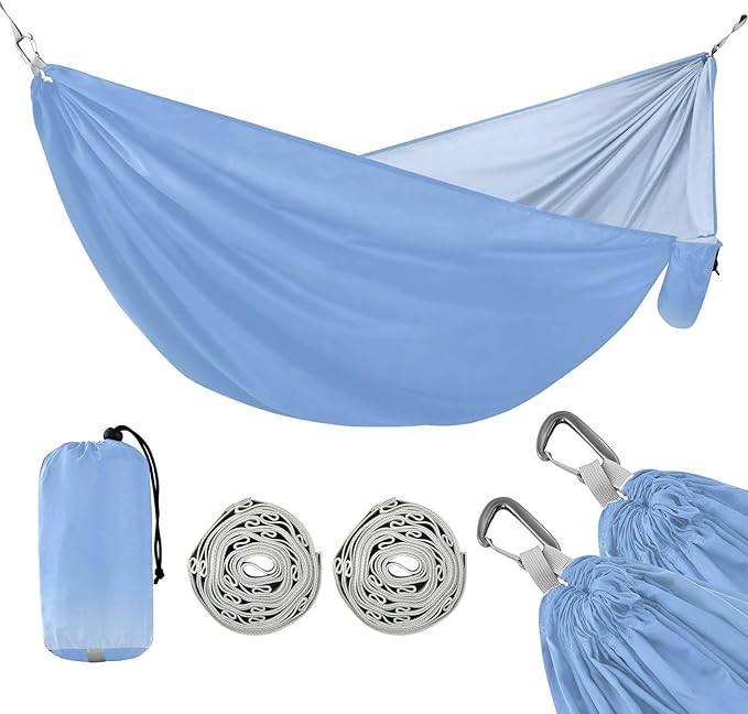 Blue Gradient 330lb Capacity Hammocks with Portabl Carry Bag Tree Hammock for Outside Patio Backyard Poolside Silla colgante para Patio Exterior