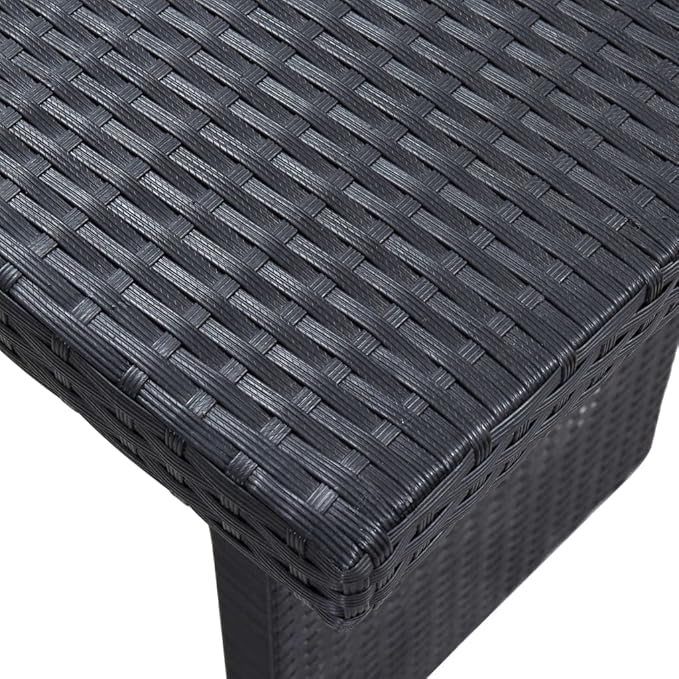 3 Piece Patio Lounge Set with Cushions, Front Porch Furniture Outdoor Sofa Sets Porch Furniture Set Patio Conversation Set for Poolside Negotiation Area Piazza Garden Poly Rattan Black
