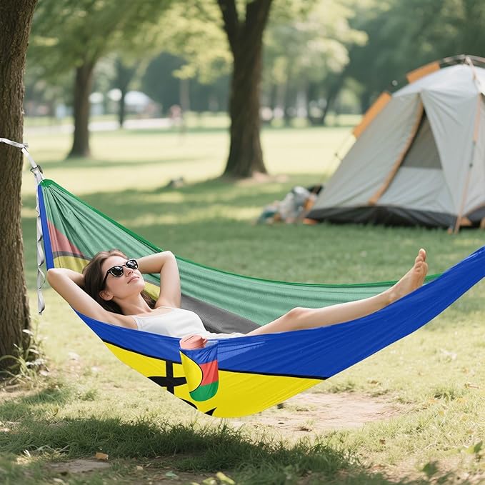 Flag of New Caledonia (Variant) Hammocks with Portabl Carry Bag Backyard Hammock for Indoor Outdoor Patio