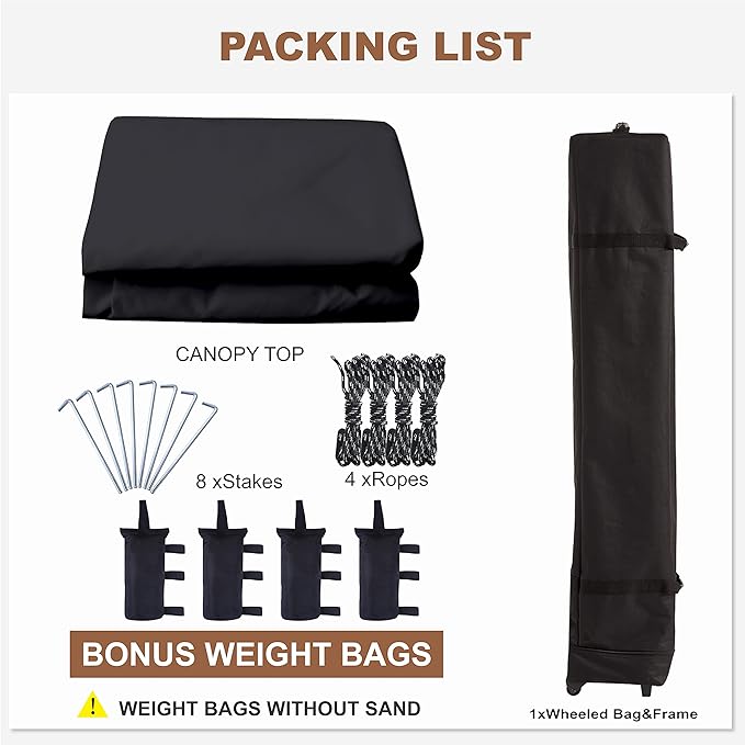 MASTERCANOPY Pop Up Gazebo Canopy with Mosquito Netting (10x10, Black)