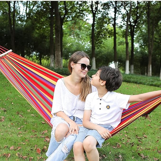 Outdoor Hammock Anti-Rollover Travel Camping Portable Hammock Hanging Chair Outdoor Portable Camping Travel Equipment (Color : Red, Size : 200 * 100cm)
