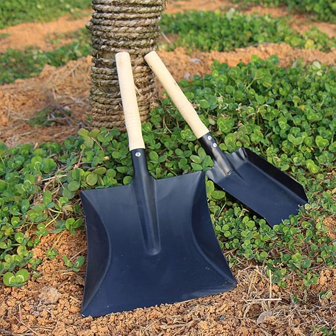 Yardwe Carbon Steel Shovel 16.92In Lightweight Multi-Purpose Hand Tool for Gardening BBQ Ash Removal Camping and Outdoor Use