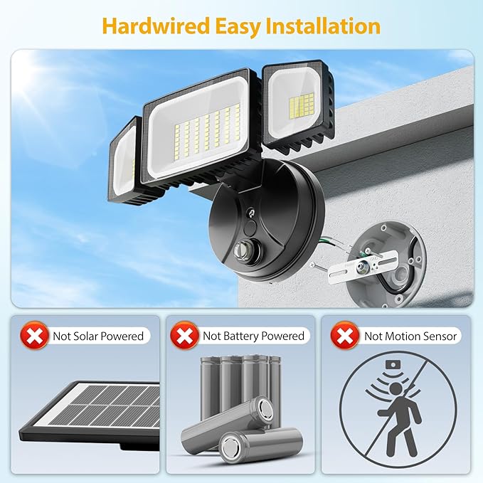 Onforu Dusk to Dawn Outdoor Lighting,70W Security Lights with Remote,7000LM Flood Lights Outdoor Wired,IP65 Waterproof Lights Fixture,2Modes 3 Adjustable Heads Photocell Light for Garage Patio Yard