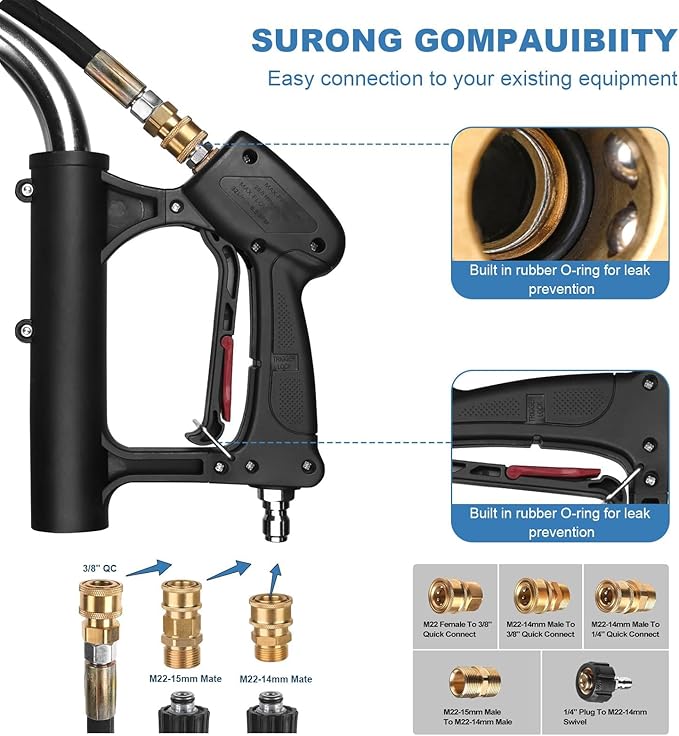 Garvee 24 in Pressure Washer Surface Cleaner with 4 Wheels&Dual Handles, 4900PSI Stainless Steel Surface Cleaner Attachment for Pressure Washer for Concrete Driveway Sidewalk Deck Patio