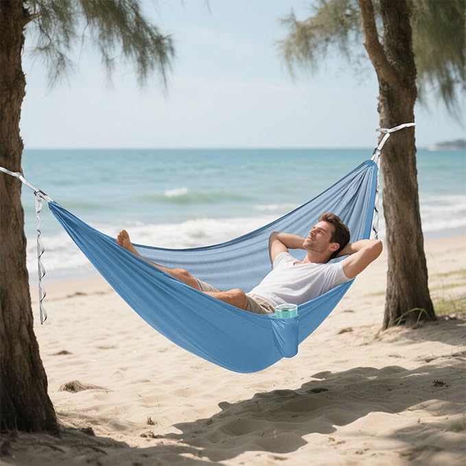 Steel Blue Solid Color Pure Plain 330lb Capacity Hammocks for Camping Backyard Hammock for Camping Travel Accessories accesorios para Camping