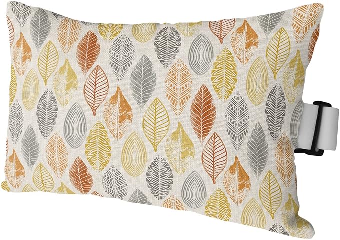 Outdoor Pillows Covers with Inserts Leaves Specimens Grey Yellow Orange Burlap Waterproof Pillow with Adjustable Strap Throw Pillows for Patio Furniture Recliner Lounge Chair, 11x16 inch, 1PCS