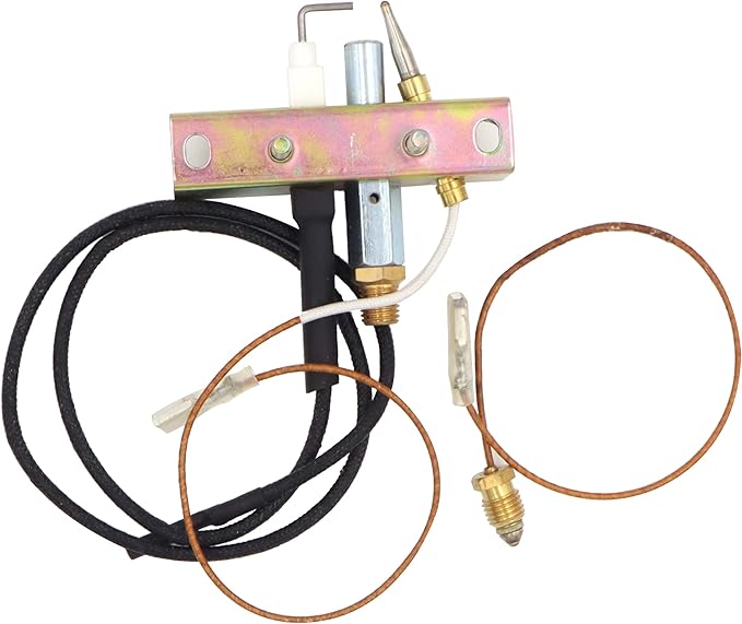 Propane Fire Pit Main Control Brass Safety Valve Kit,Heater Pilot Burner Assembly ReplaceParts include Valve Kit, Connecting tubes,Tilt switch and Safety Device Ignition Component Pilot Kit