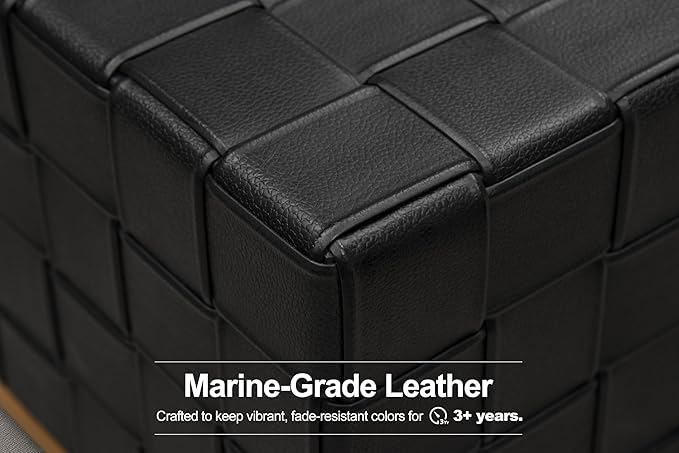 PURPLE LEAF Patio Outdoor Furniture Set 12 Pieces, Premium Leather Outdoor Couch Sectional Sofa, Patio Couch with Olefin Cushions, Patio Conversation Sets for Porch, Garden, Balcony, Black