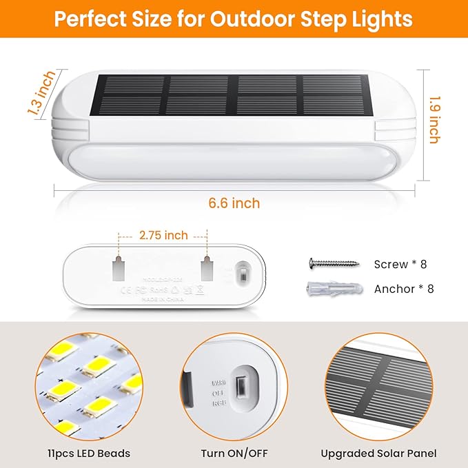 Ahaorigin Solar Outdoor Lights 4 Pack, Bright Fence Lights with Multi-Color Changing & Warm White Mode, Upgraded Solar Step Lights Outdoor Waterproof for Garden Deck Post Stair Yard and Wall