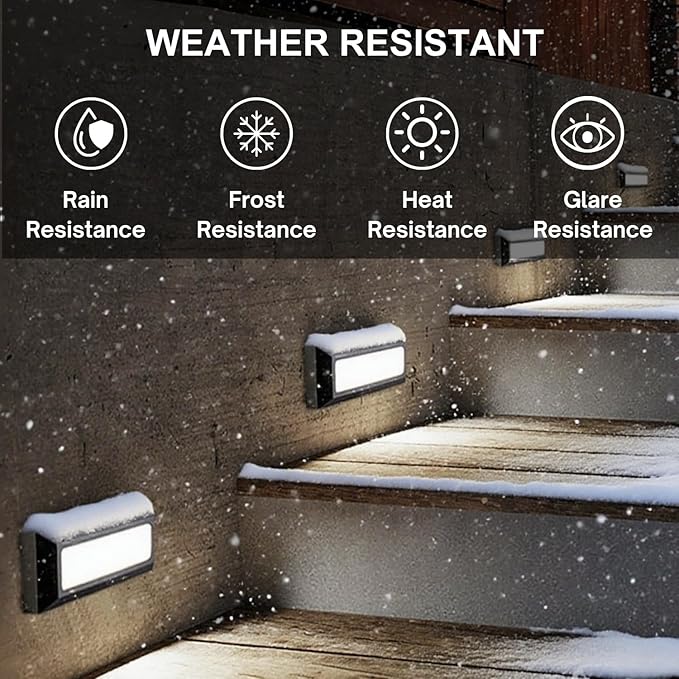 ZONK LED Step Lights 110V-240V Line Voltage, 3W 4000K Non-dimmable Waterproof IP65 Outdoor Stair Lights for House (1 Pack)