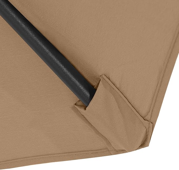 MASTERCANOPY Patio Umbrella 7.5 ft Replacement Canopy for 6 Ribs-Khaki Canopy Only