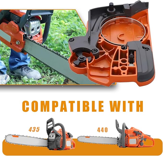Chain Brake Clutch Cover Assembly for Husqvarna 435 440 Chainsaw, Includes Snap Clips & Bar Nuts, Replacement for 435E, 435 II, 435 X-Torq, OEM #536329204